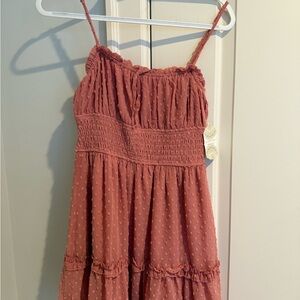 Rust Orange Smocked Sundress